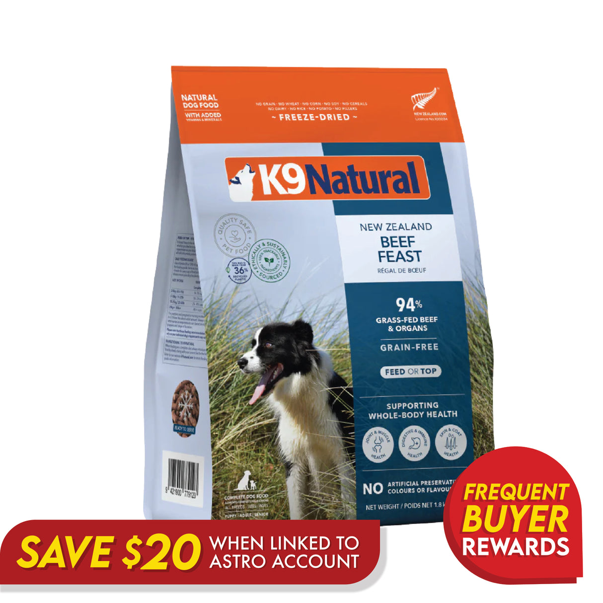 K9 Natural Freeze-Dried Beef Feast for Dogs