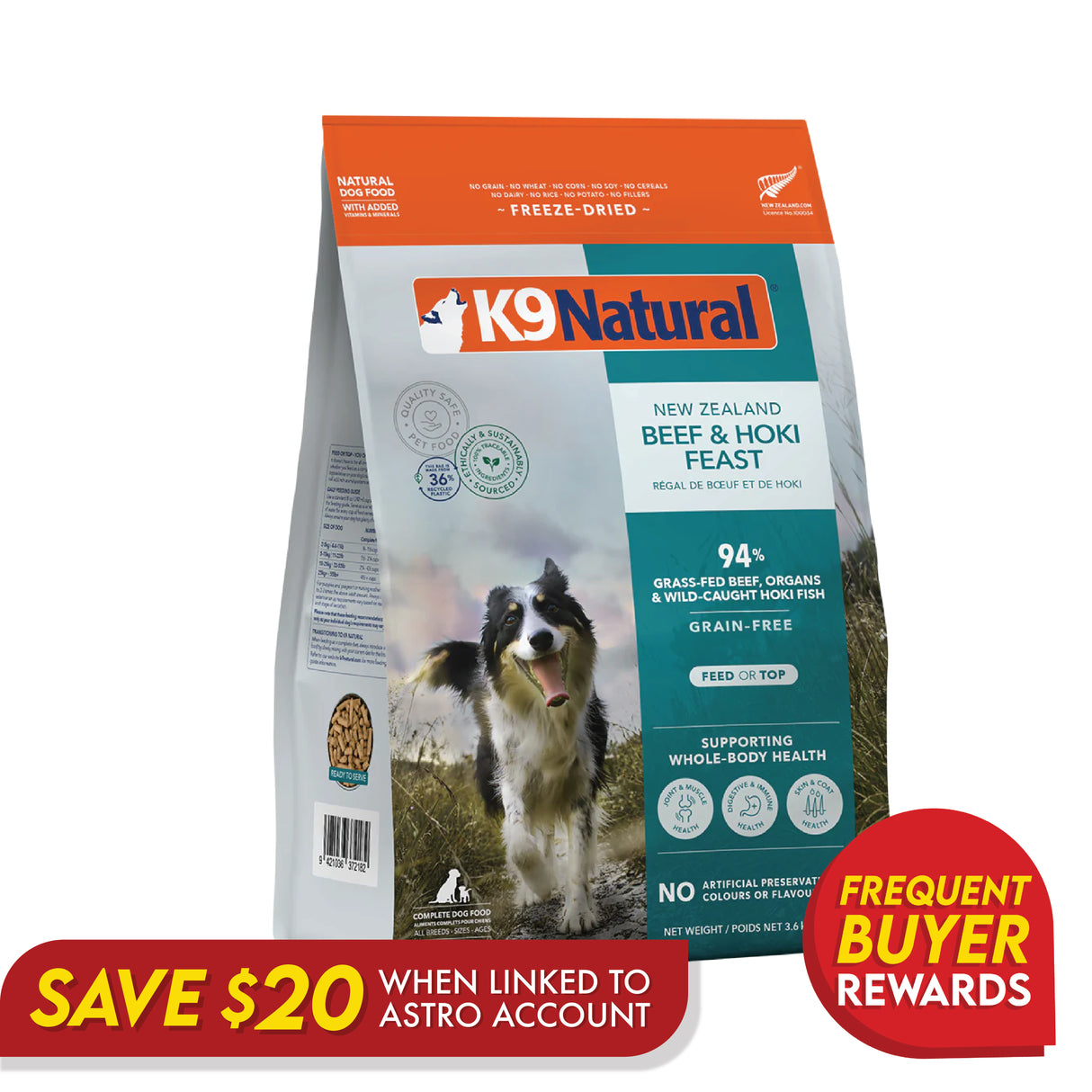 K9 Natural Freeze-Dried Hoki & Beef Feast for Dogs