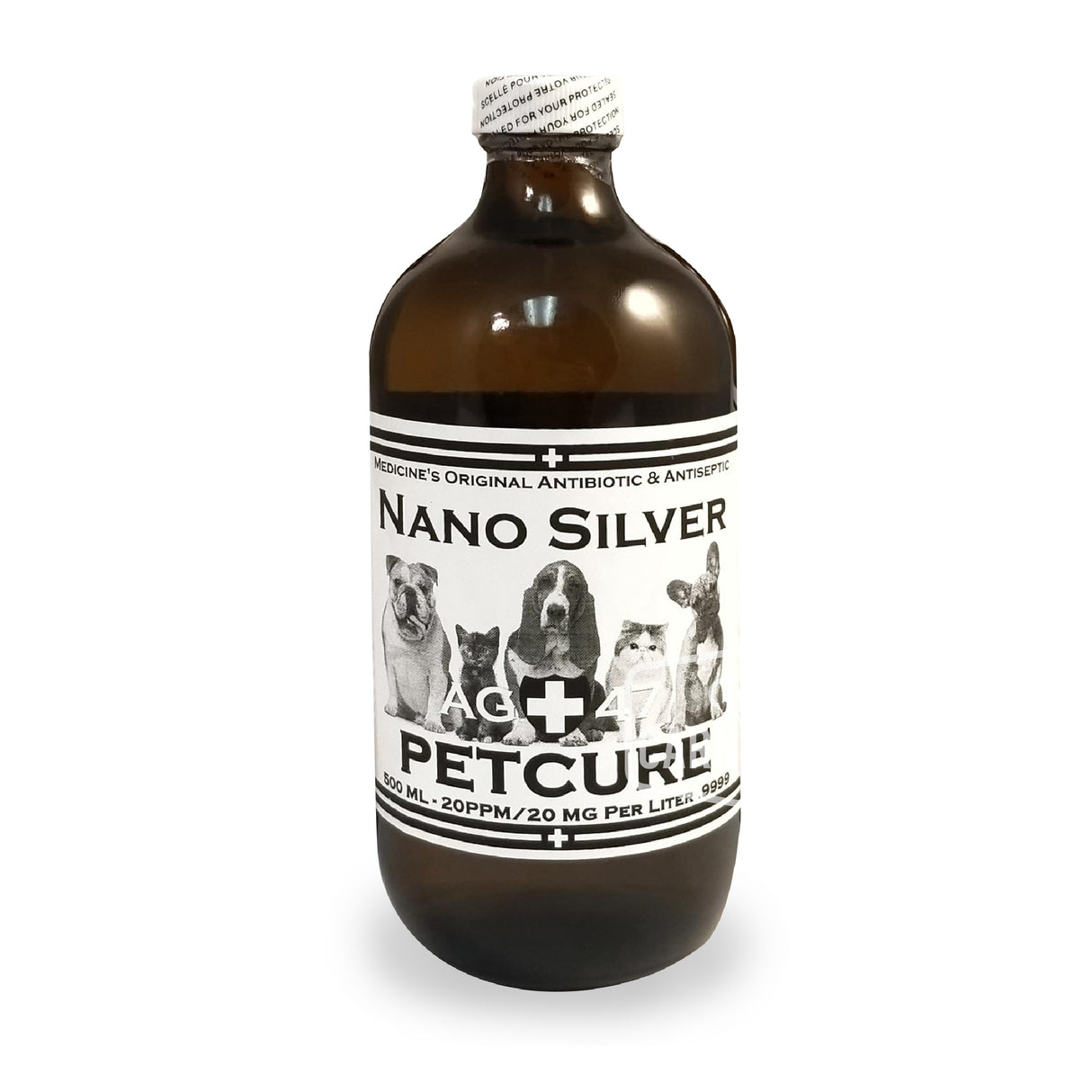 Petcure Colloidal Silver Glass Bottle with Cap