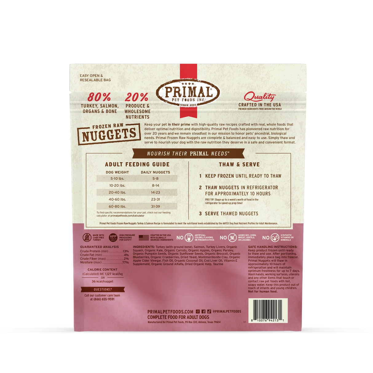 Primal Frozen Turkey & Salmon for Dogs