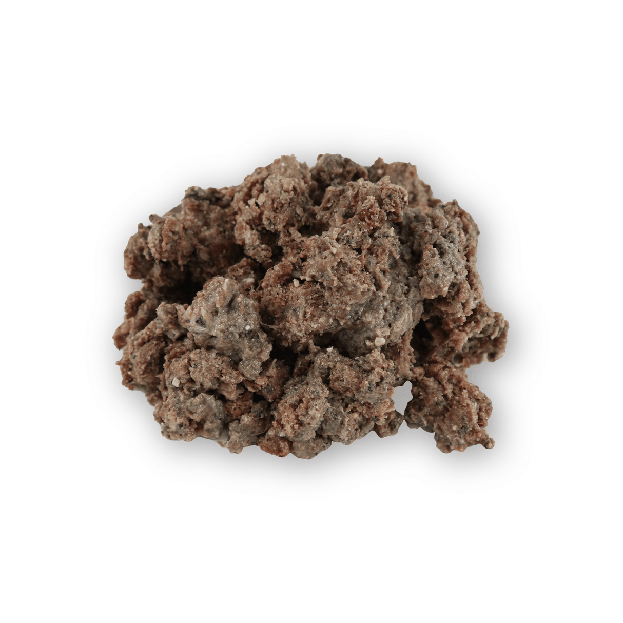Butcher Blend Beef, Salmon & Tripe for Dogs: Irregular, coarse-ground clump showcasing a mix of meats and vegetables, crafted for large dogs’ nutritional needs.