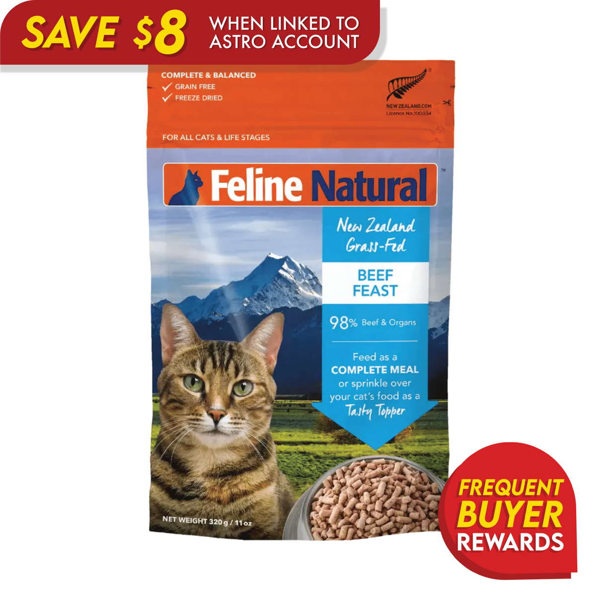Feline Natural Freeze-Dried Beef Feast