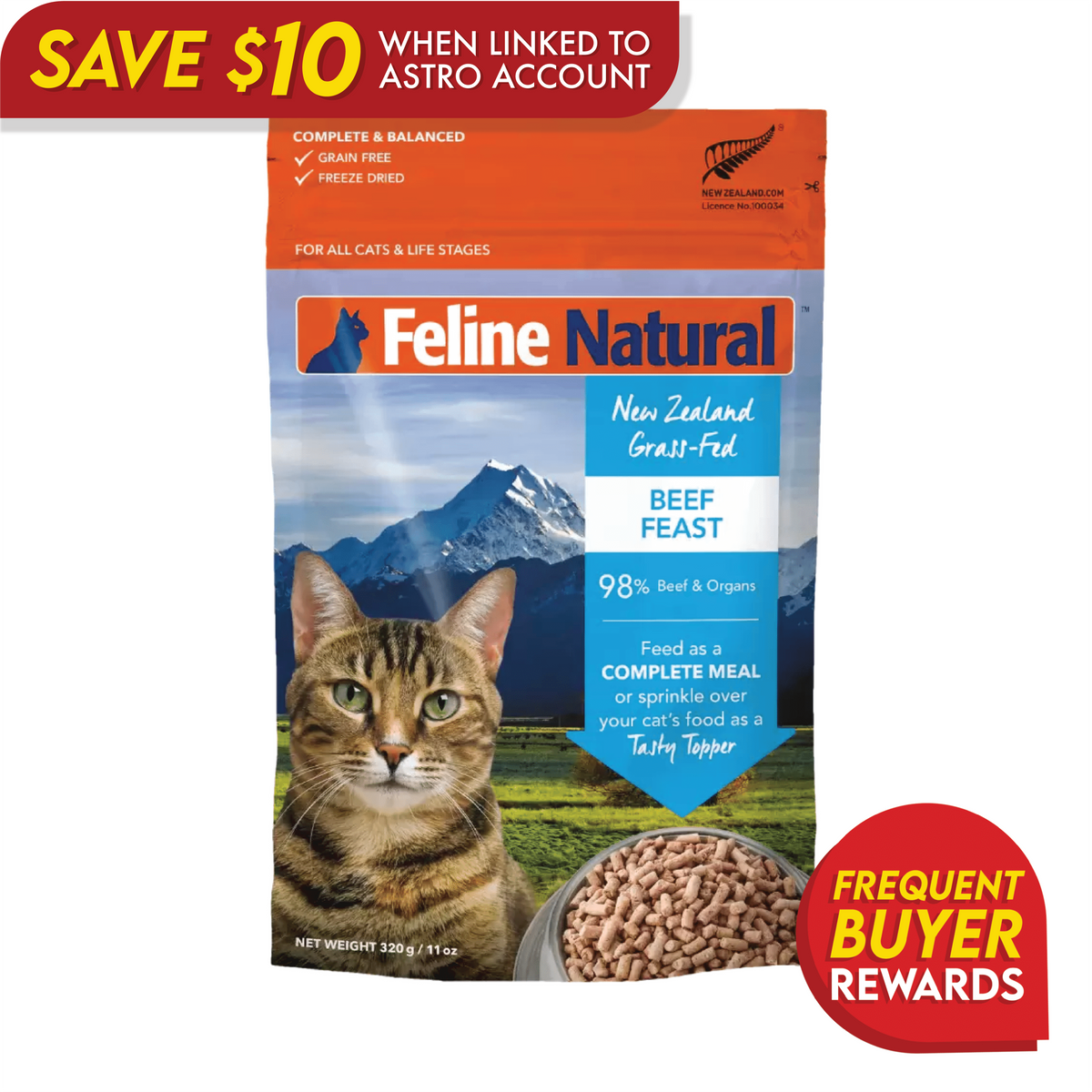 Feline Natural Freeze-Dried Beef Feast