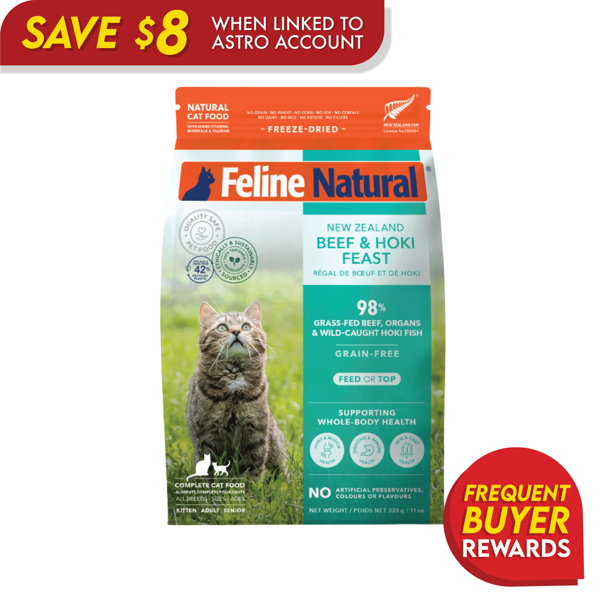 Feline Natural Freeze-Dried Beef and Hoki Feast