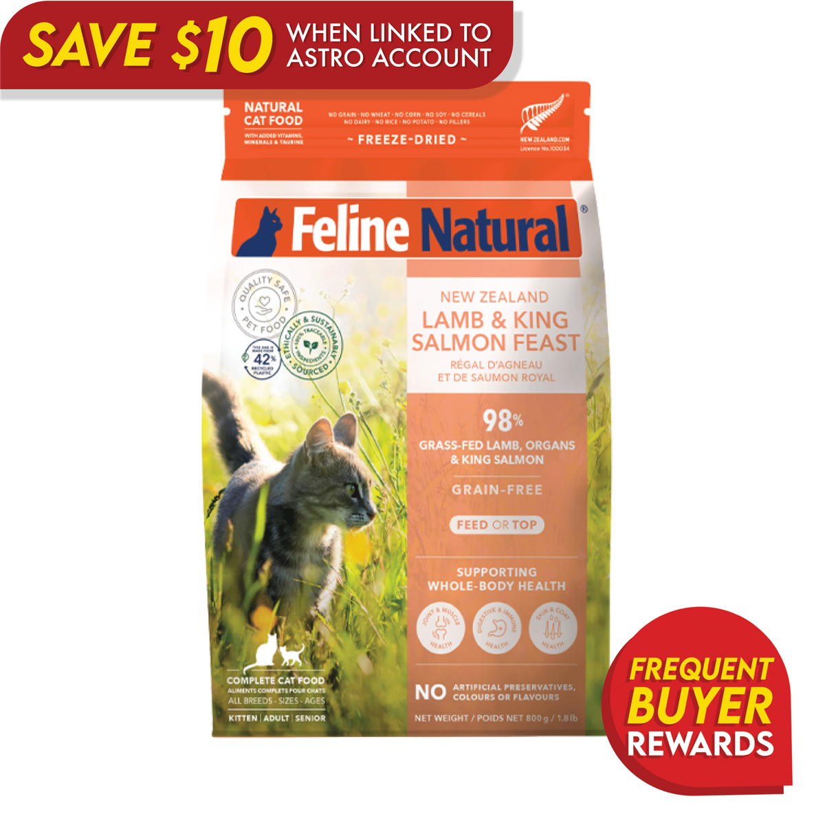 Feline Natural Freeze-Dried Lamb and Salmon Feast