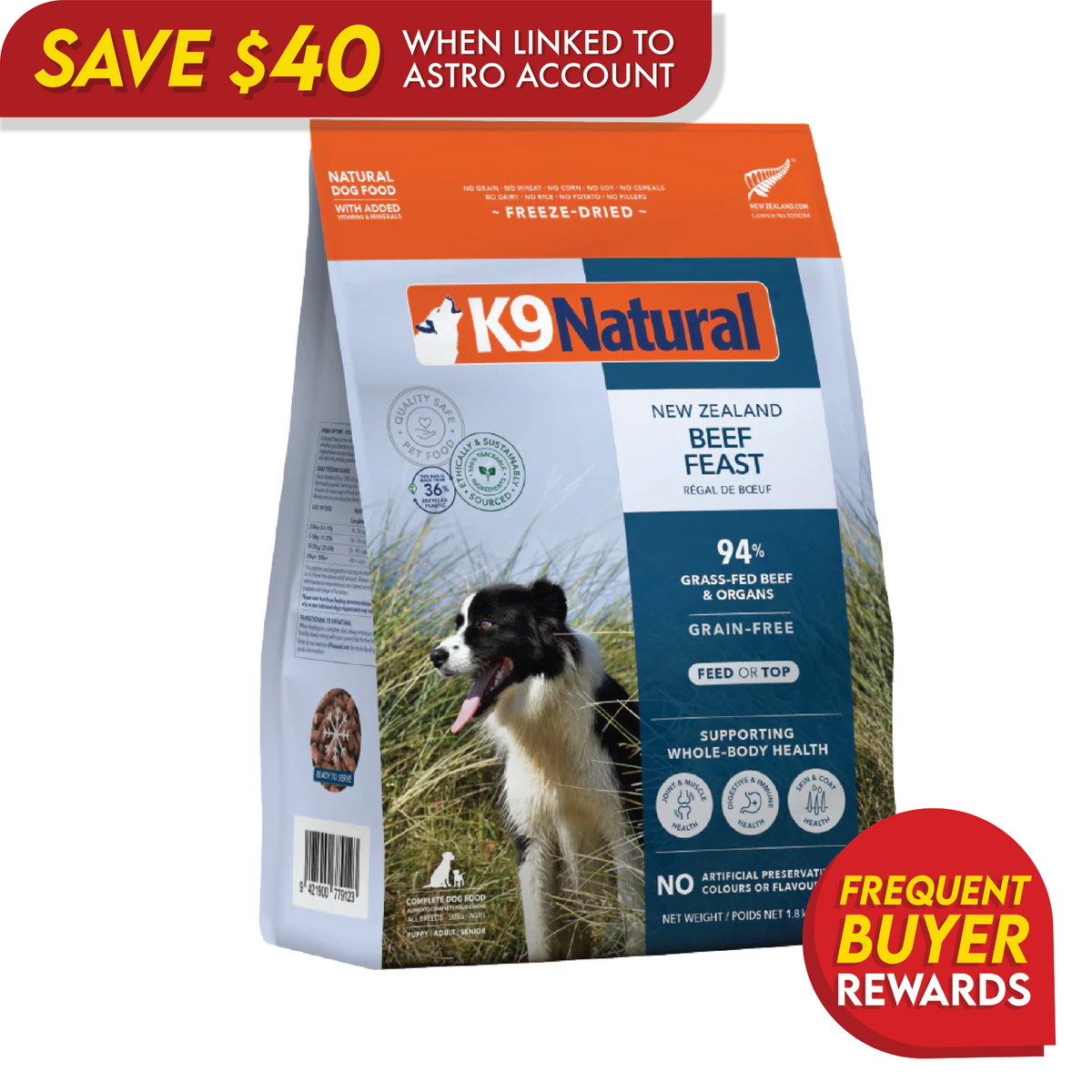 K9 Natural Freeze-Dried Beef Feast for Dogs