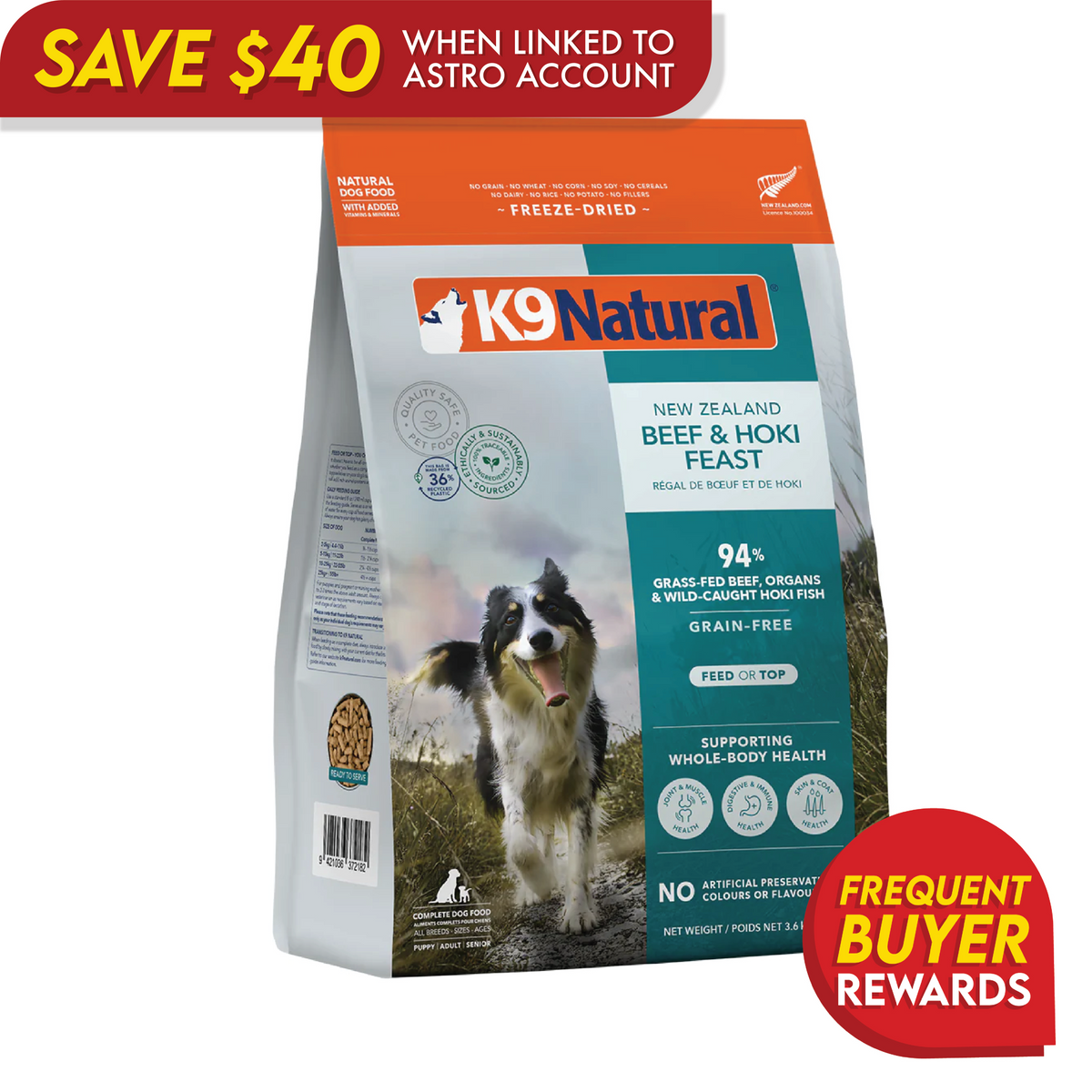 K9 Natural Freeze-Dried Hoki & Beef Feast for Dogs
