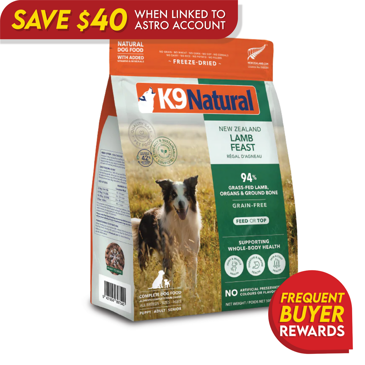 K9 Natural Freeze-Dried Lamb Feast for Dogs