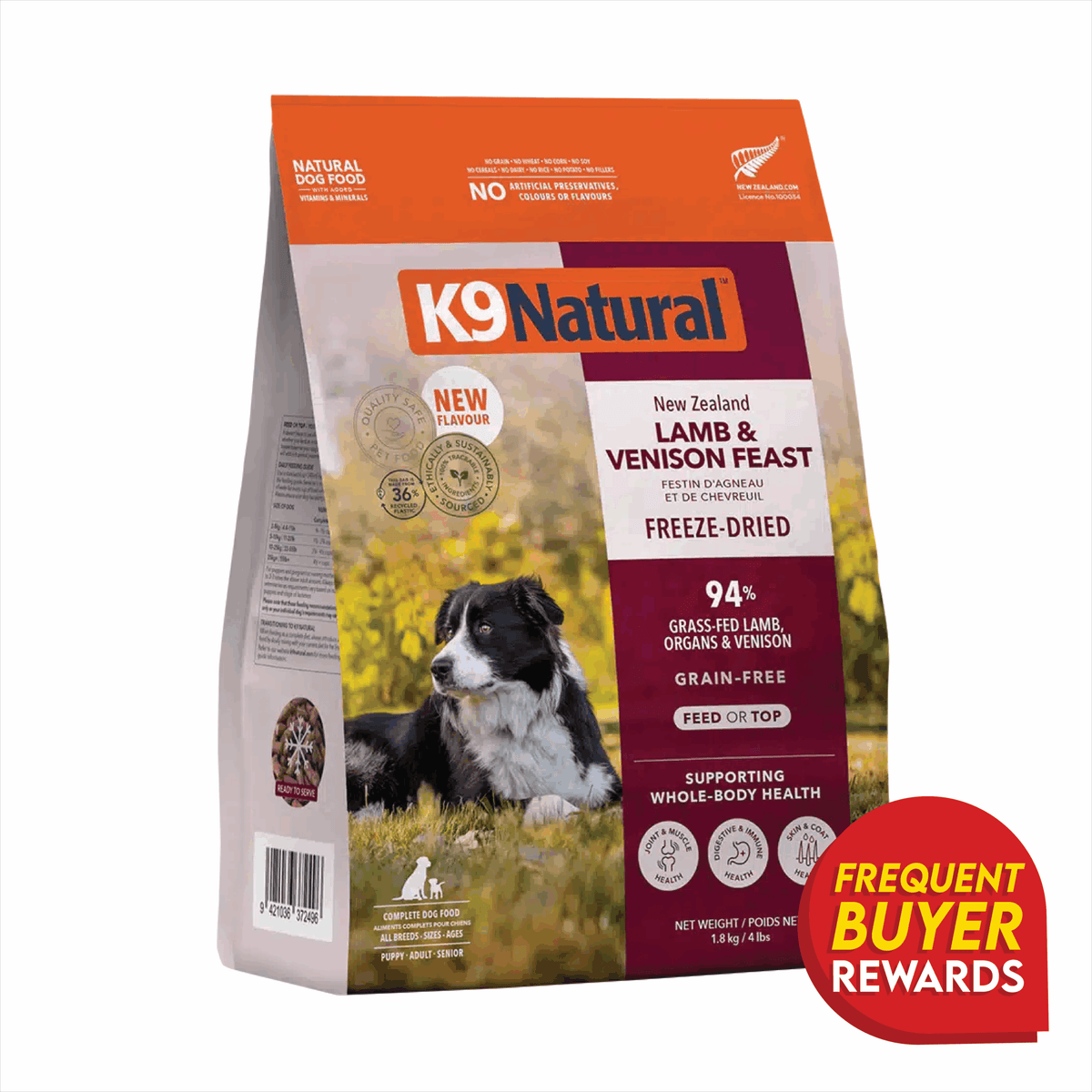 K9 Natural Freeze-Dried Lamb & Venison Feast for Dogs 4lb – True