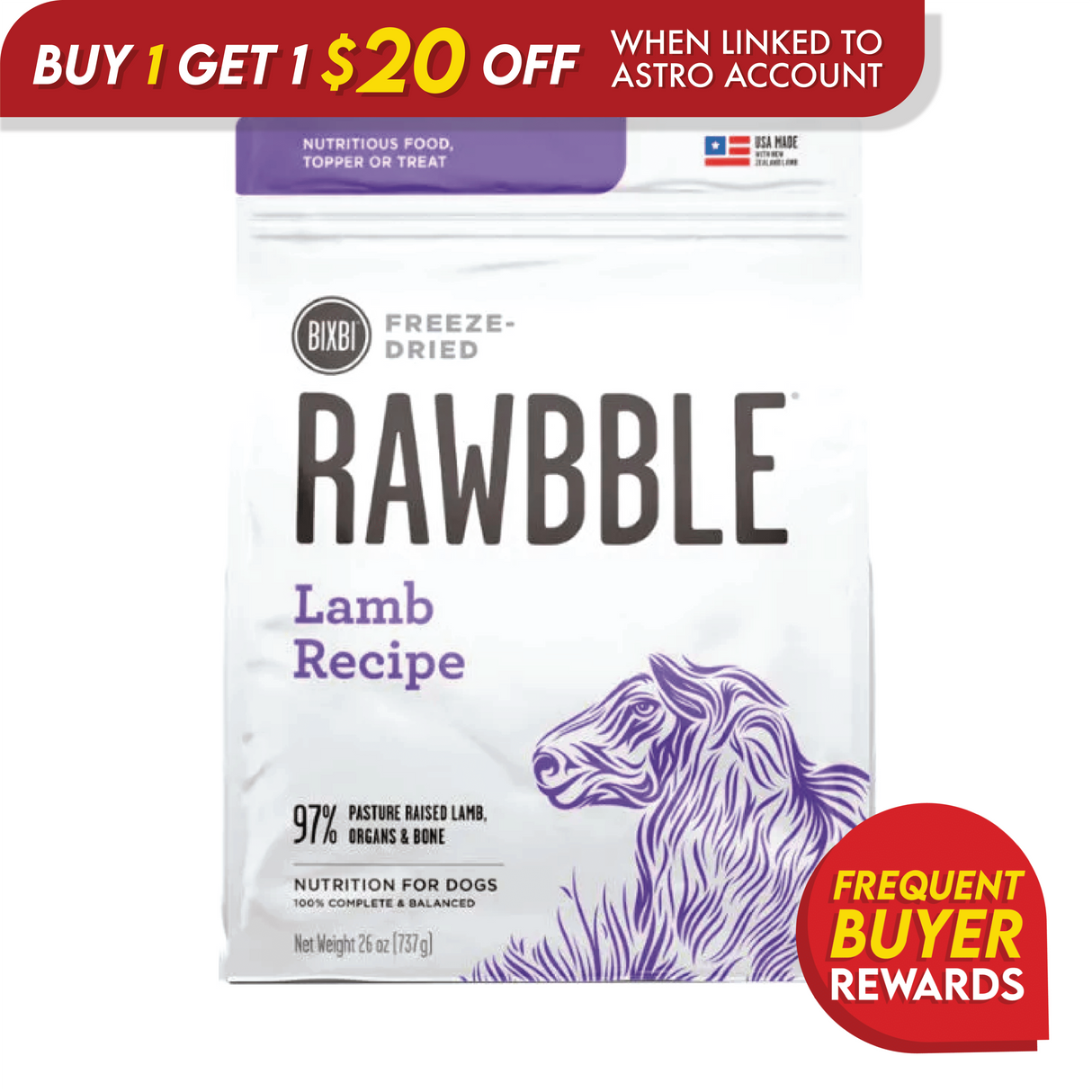 Rawbble Lamb Recipe for Dogs