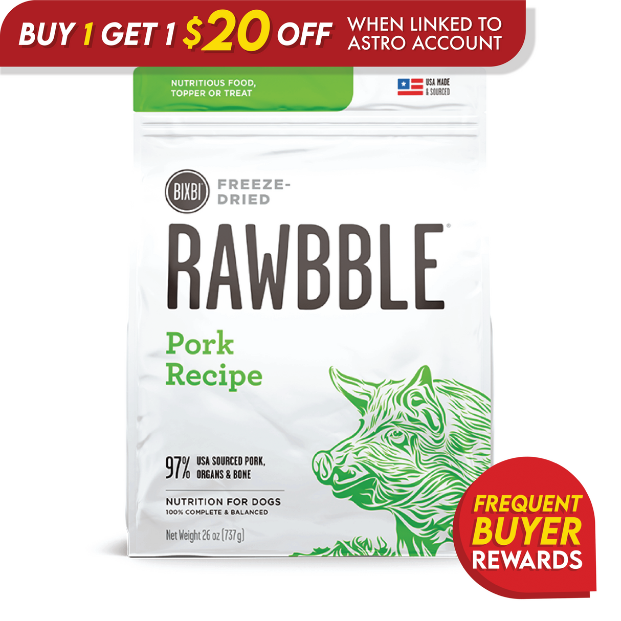Rawbble Pork Recipe for Dogs