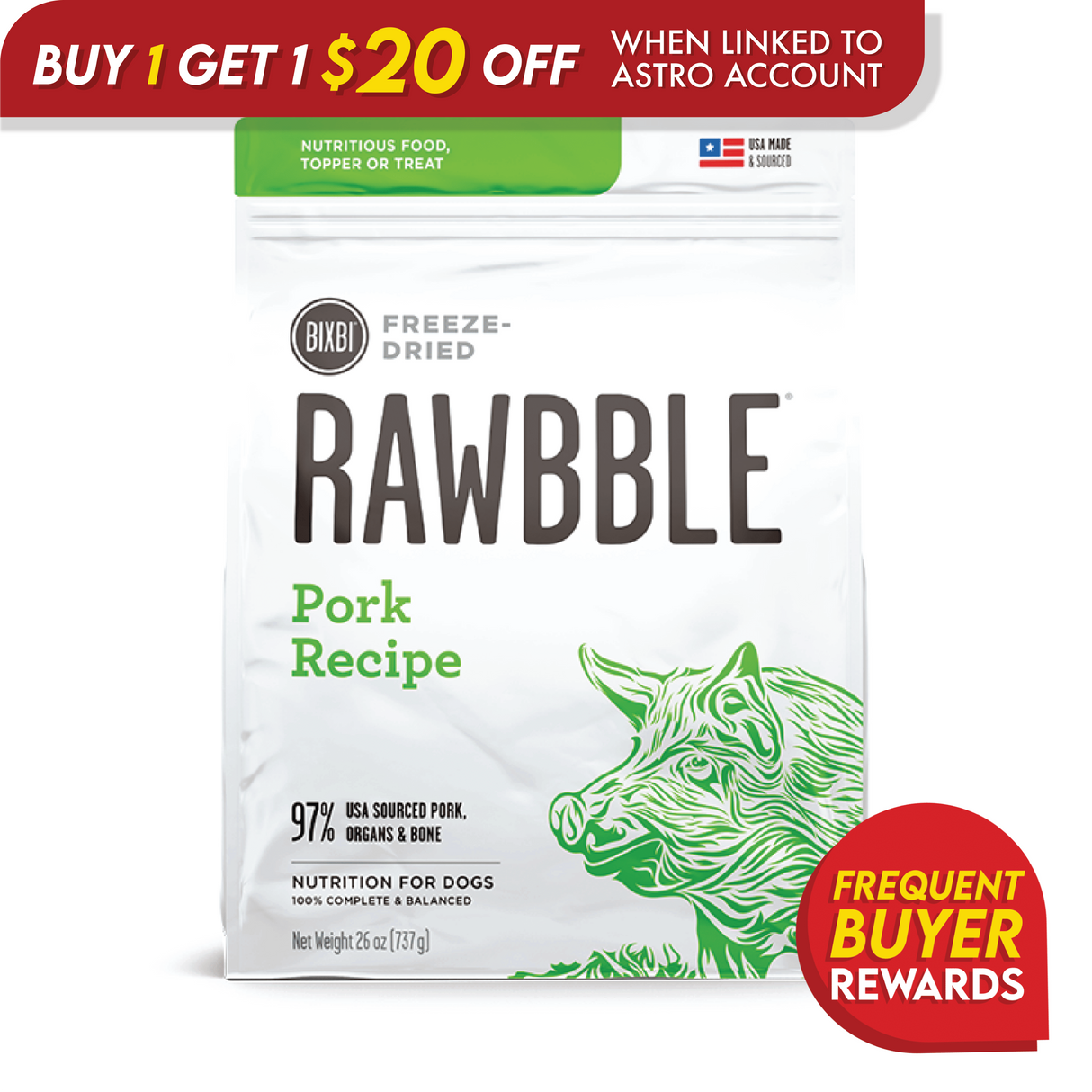 Rawbble Pork Recipe for Dogs