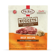 Primal Frozen Beef for Dogs: A 3 lb box of portion-easy, raw beef nuggets, crafted with organic, human-grade ingredients for balanced canine nutrition.