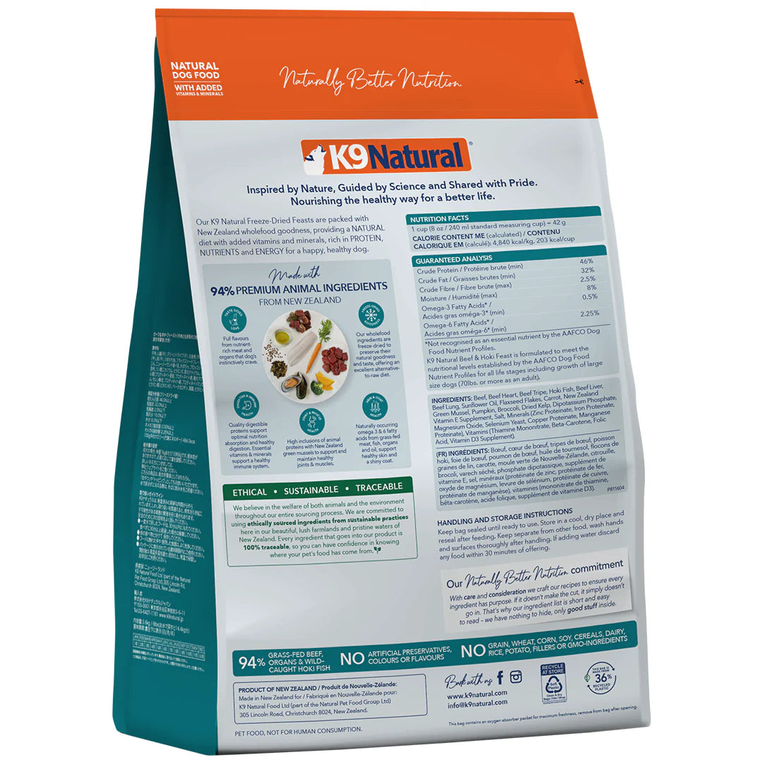 K9 Natural Freeze-Dried Hoki & Beef Meal – True Carnivores