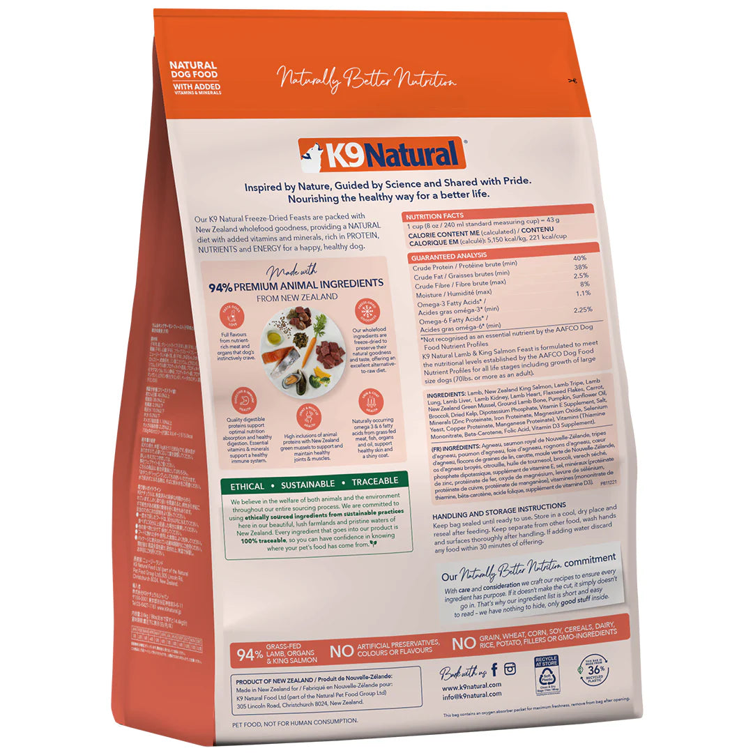 K9 Natural Lamb & Salmon Freeze-Dried Dog Feast – True Carnivores