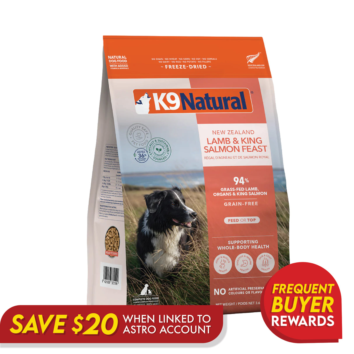 K9 Natural Freeze-Dried Lamb & Salmon Feast for Dogs