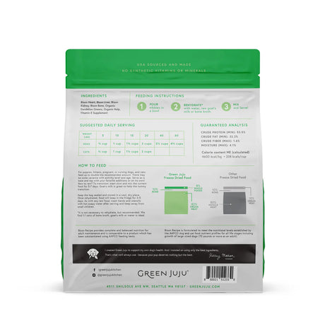 Green Juju Bison Recipe - Freeze Dried Raw Diet