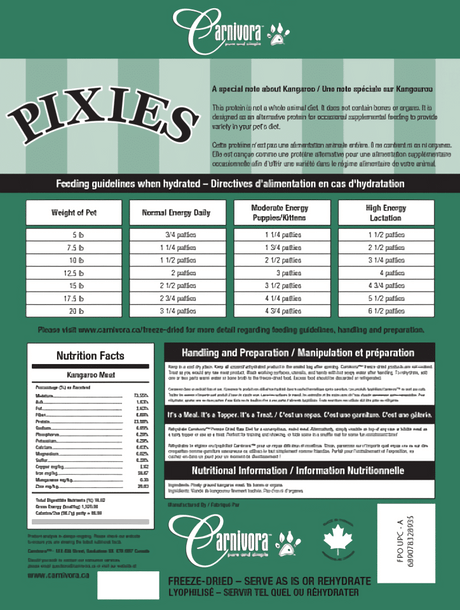 Pixies by Carnivora Freeze Dried Kangaroo Mini Patties