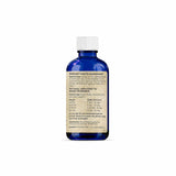 Adored Beast Colloidal SilverSol: Cobalt-blue bottle with a beige label detailing external and internal use instructions for pet antimicrobial and anti-inflammatory remedy.