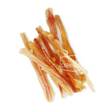 One Ingredient Beef Dental Picks – 10 Pack: Thin, dehydrated beef tendon strips for dogs, approximately 6–8 long, offering chewable, natural dental benefits.