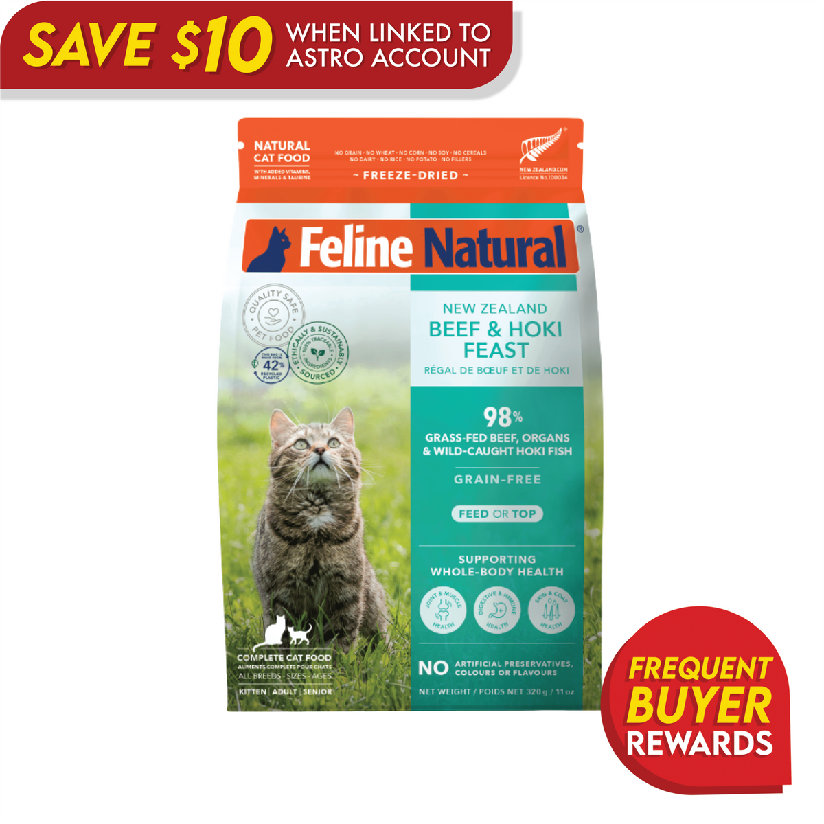 Feline Natural Freeze-Dried Beef and Hoki Feast