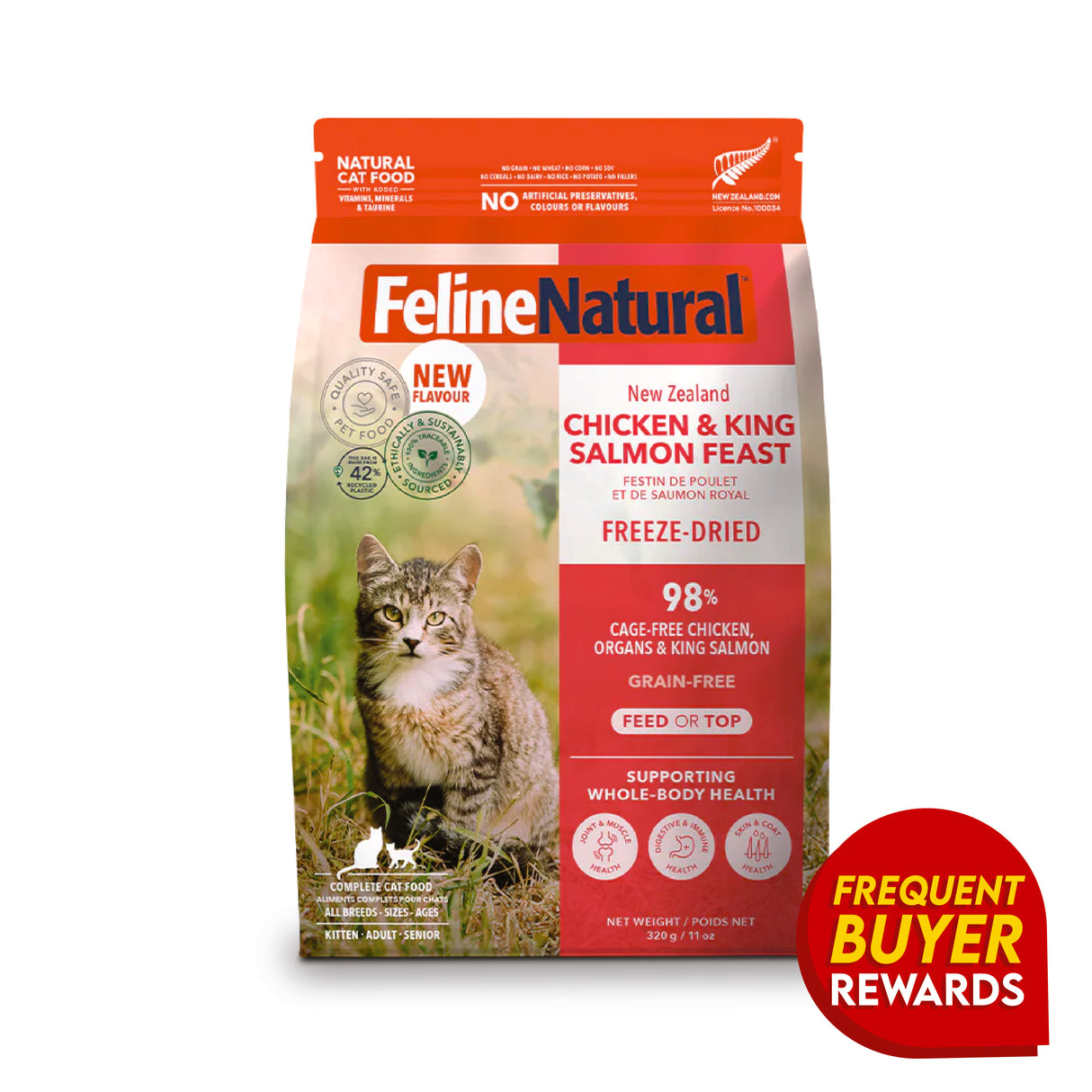 Feline Natural Freeze-Dried Chicken and King Salmon Feast