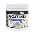Carnivore Care Goat Milk Booster with Probiotics, a 250g tub, supports pets' gut health, digestion, and immunity with Canadian goat milk and added probiotics.