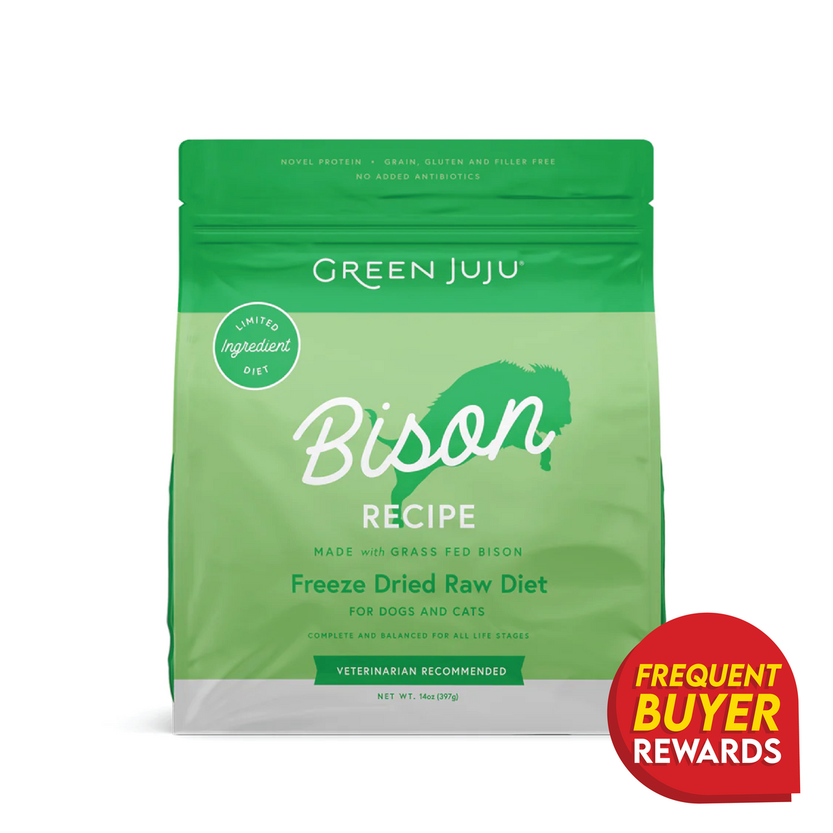 Green Juju Bison Recipe - Freeze Dried Raw Diet