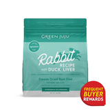 Green Juju Rabbit Recipe with Duck Liver - Freeze Dried Raw Diet