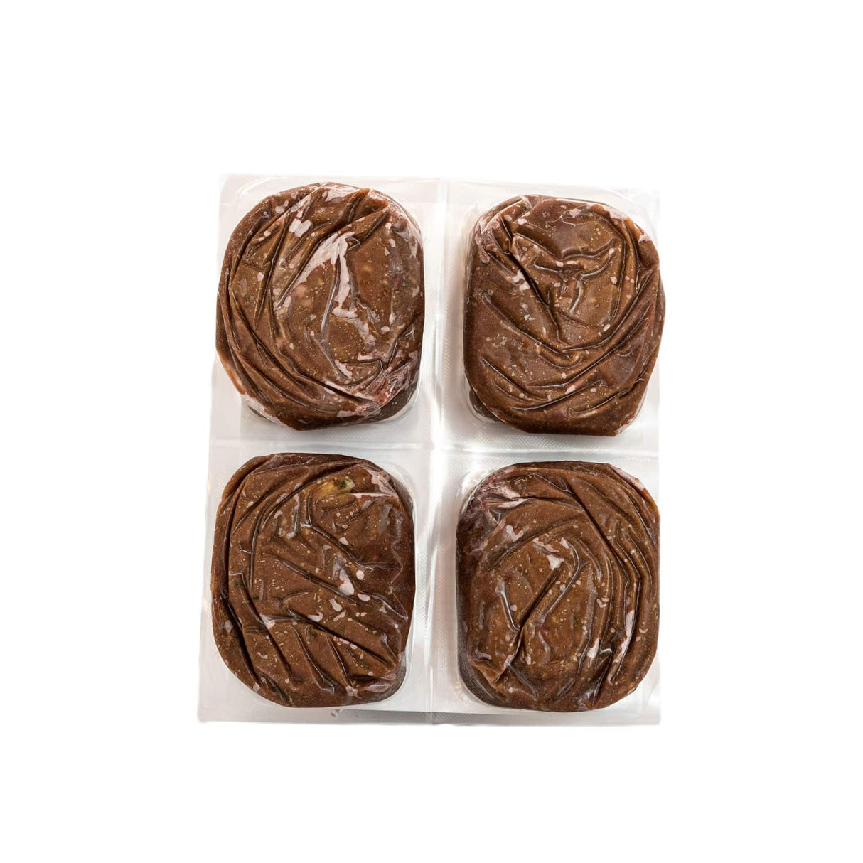 Red Dog Blue Kat Kangaroo for Cats: Four vacuum-sealed, portioned raw kangaroo patties offer lean, novel protein, ideal for cats' nutritional needs.