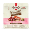 Primal Freeze Dried Beef & Salmon for Cats in a 5.5 oz pouch; freeze-dried raw nuggets made from grass-fed beef and wild-caught salmon.