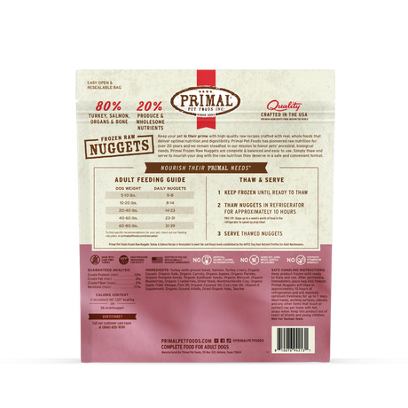 Primal Frozen Turkey & Salmon for Dogs