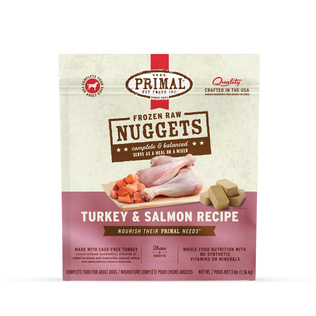 Primal Frozen Turkey & Salmon for Dogs