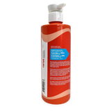 Thrive Salmon Oil in a red-orange pump bottle for pets, featuring dosage guidance and promoting Omega-3 benefits for heart, skin, and coat health.