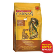 Carna4 Lamb for Dogs: Yellow-orange pouch of air-dried, whole-food dog nuggets featuring lamb, easy-chew, Canadian-made, with buyer rewards badge.