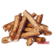 One Ingredient Canadian Beef Mini Bullies 400g features a pile of dried chew sticks, ideal for small dogs, made from 100% Canadian beef pizzle.