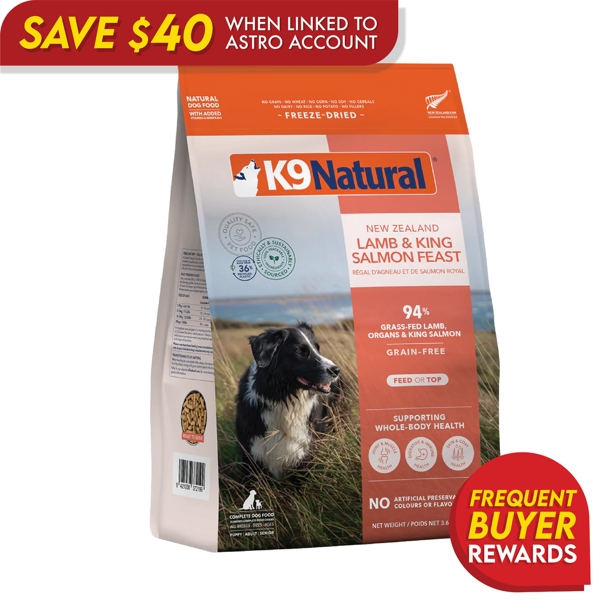 K9 Natural Freeze-Dried Lamb & Salmon Feast for Dogs