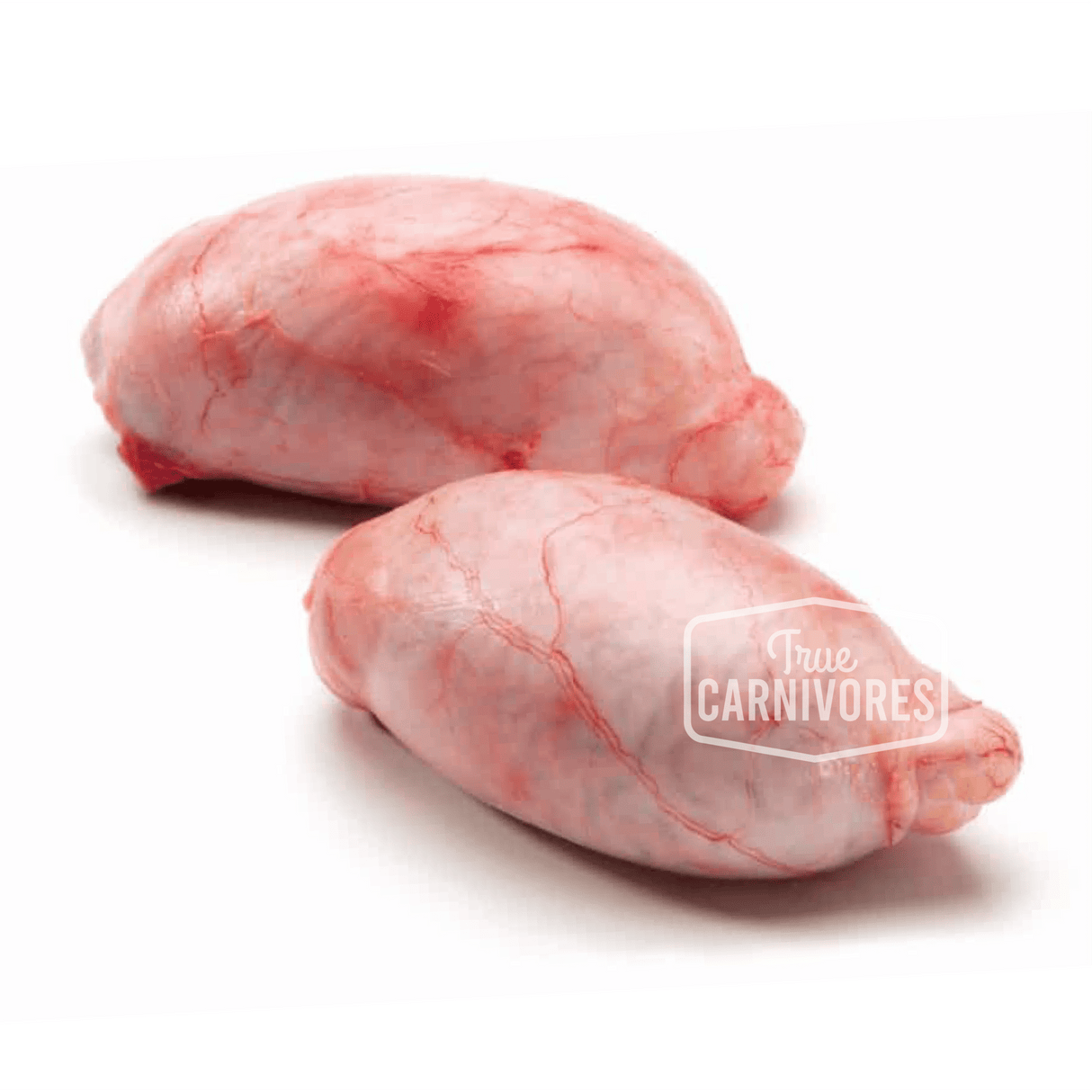 Bulk Lamb Testicles - $8.95 per pound; raw testicles shown, ideal for pets, rich in B vitamins and minerals, sourced from New Zealand pasture-raised lamb.