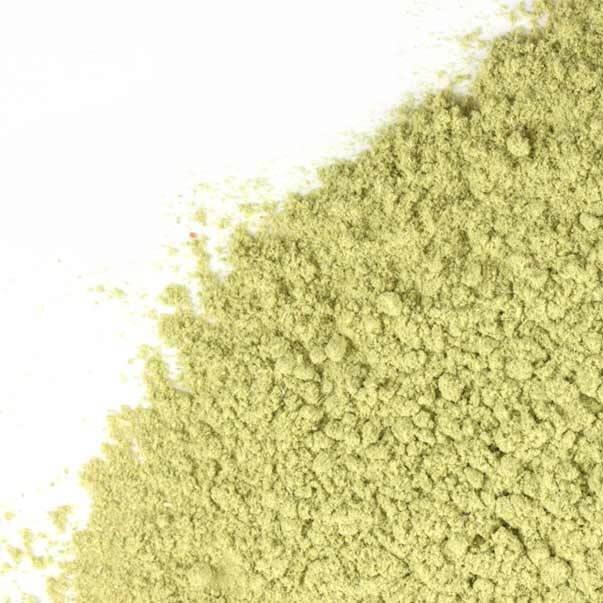 Organic Olive Leaf Powder 100g, a finely milled pale-to-bright green powder, known for its potent antimicrobial properties and immune-boosting benefits for pets.