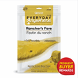 RDBK Everyday Raw Anywhere Rancher's Fare for Dogs: 400g pouch of gently dried raw dog food with chicken, beef, and veggies; features rural field artwork and Frequent Buyer Rewards badge.