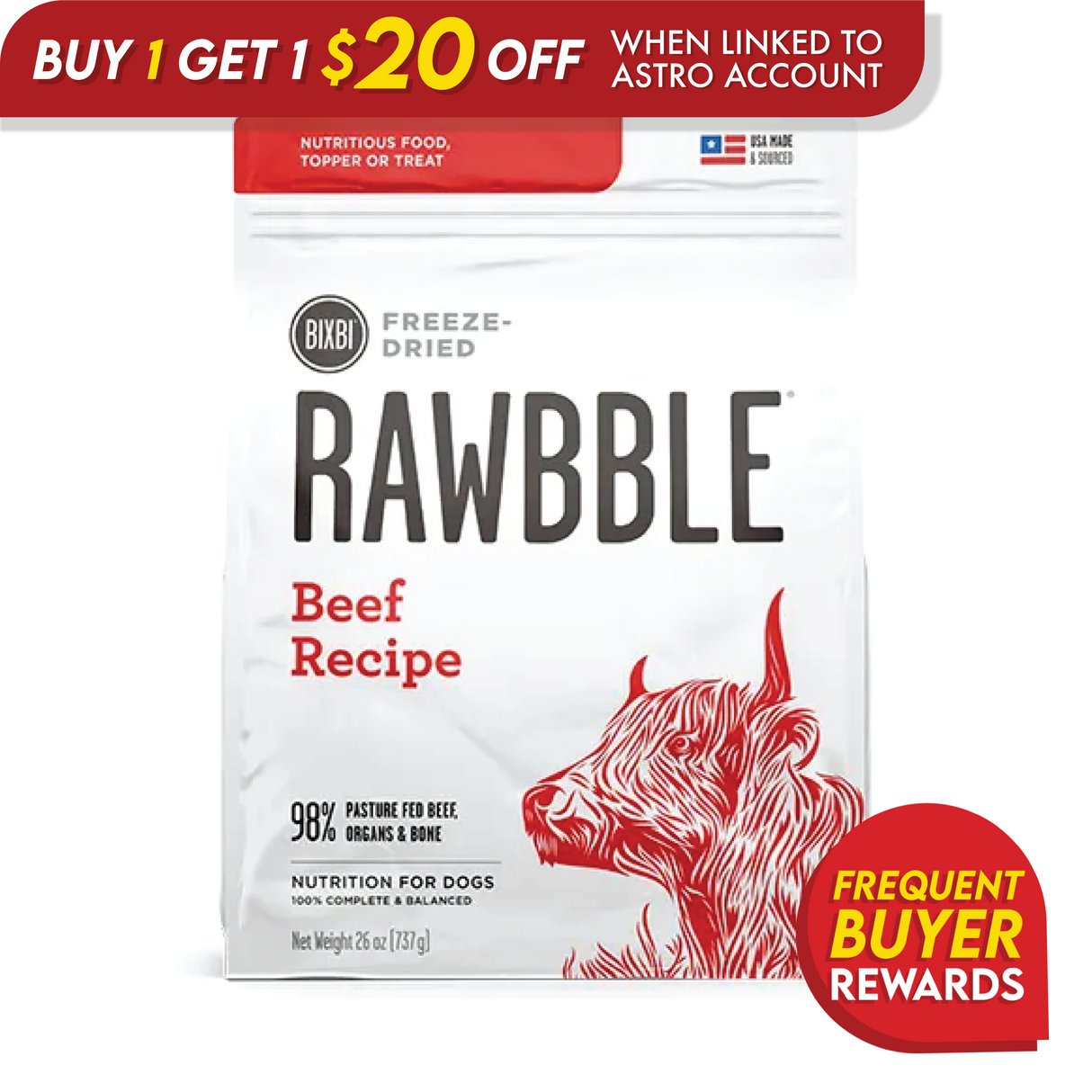 Rawbble Beef Recipe for Dogs