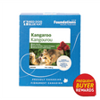 Red Dog Blue Kat Kangaroo for Cats features a bright-blue package with brand logo, cat image, Canadian label, and rewards badge, promoting limited-ingredient raw nutrition.