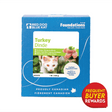 Red Dog Blue Kat Turkey for Cats, a 1 lb box of raw turkey diet with free-range ingredients, featuring a Frequent Buyer Rewards badge.