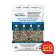 Tom & Sawyer Goji Berry Beef dog meal label highlights beef with goji berries, fruits, veggies, antibiotic-free meat, non-GMO ingredients, and a Frequent Buyer Rewards badge.