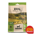 ZEAL Air-Dried Chicken for Cats, 14.1 oz bag, featuring 96% meat, grain-free, with a pastoral farm scene on the package and a Frequent Buyer Rewards badge.