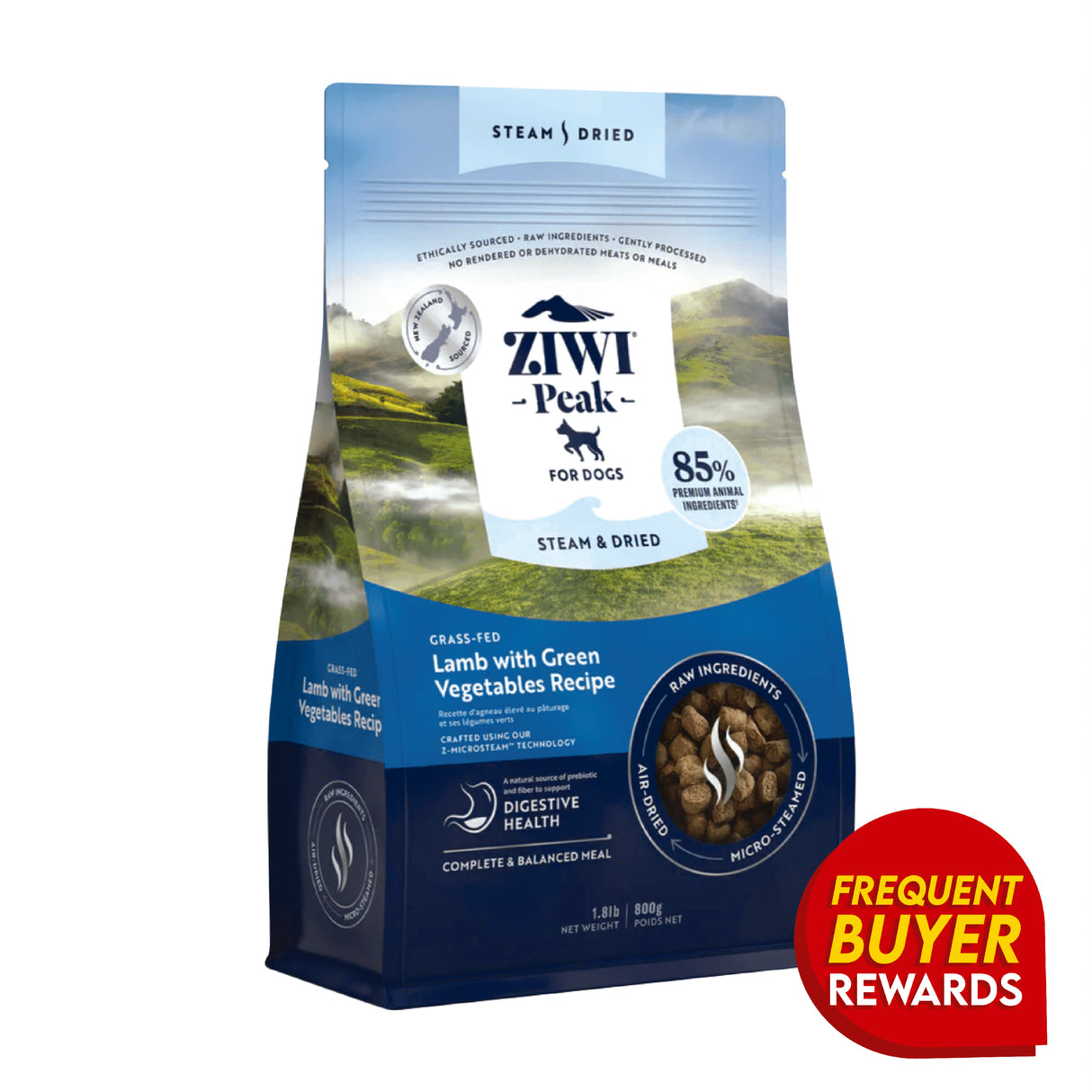 Ziwi Peak Steam Dried Lamb with Green Vegetables