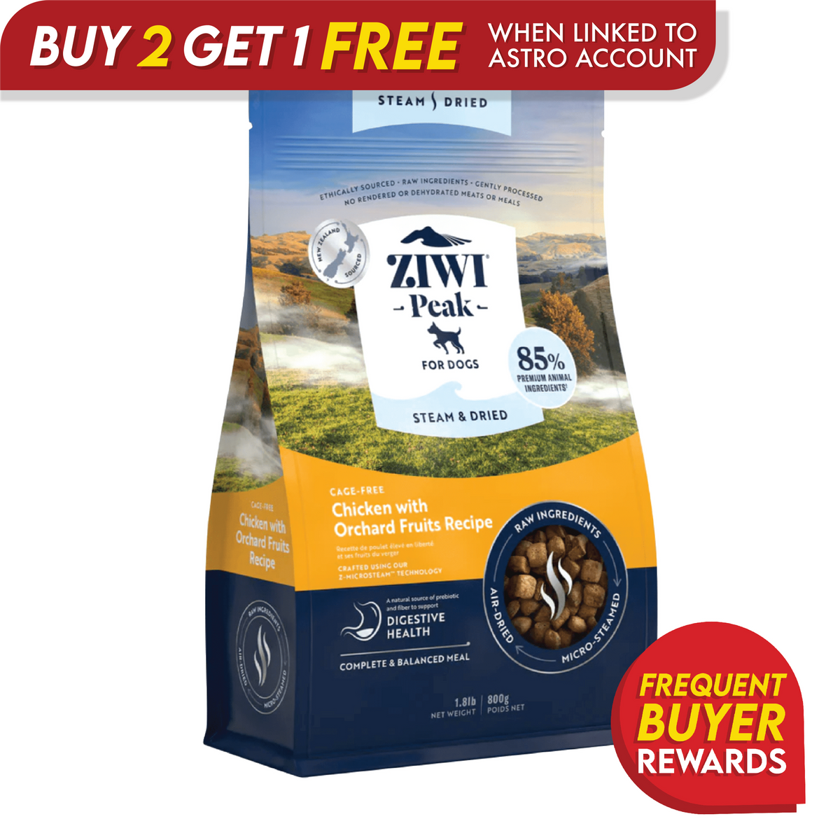 Ziwi Peak Steam Dried Chicken with Orchard Fruits